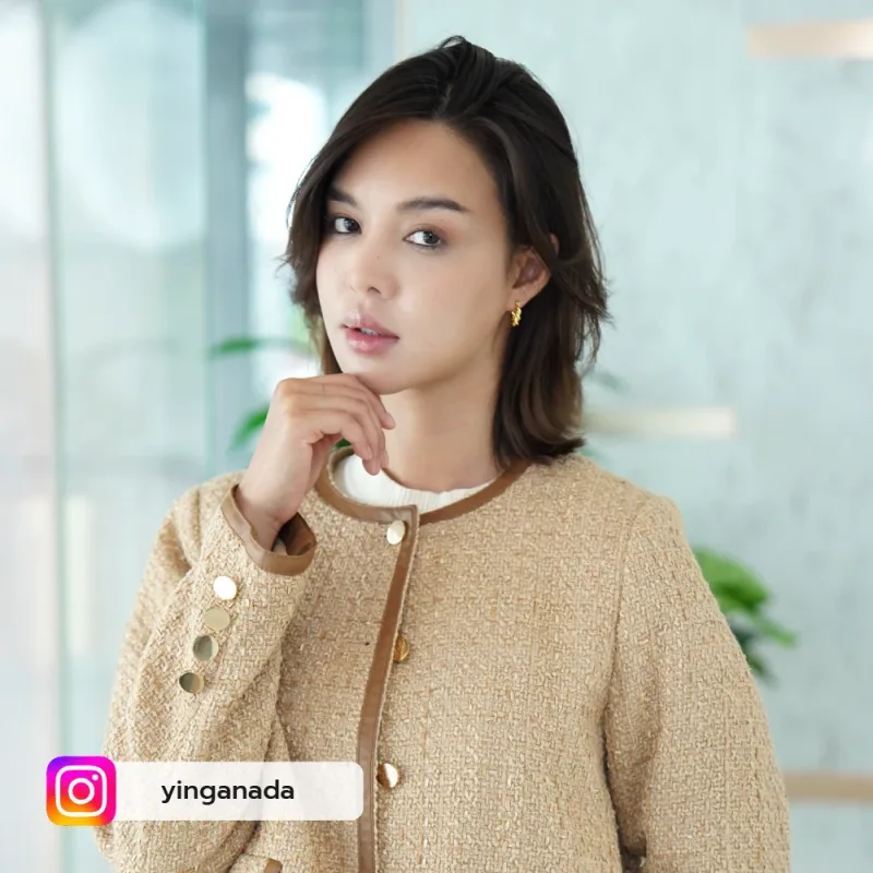 Ying pictured at Privato Clinic for her Sofwave treatment review.